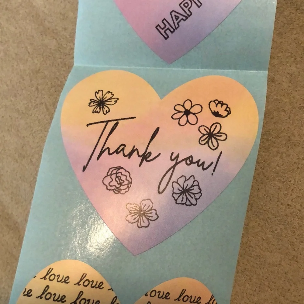 30 Custom Heart-Shaped Sticker Set